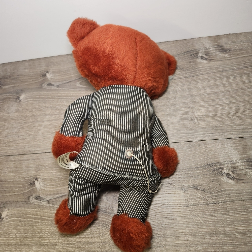 Vintage 1978 Commonwealth Toy Pull String Talking Executive Teddy Bear 12" READ - Picture 5 of 7